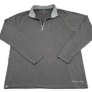 Free Fly Mens‎ M Shirt Polo Bamboo Performance Gray Long Sleeve Henley - Issues